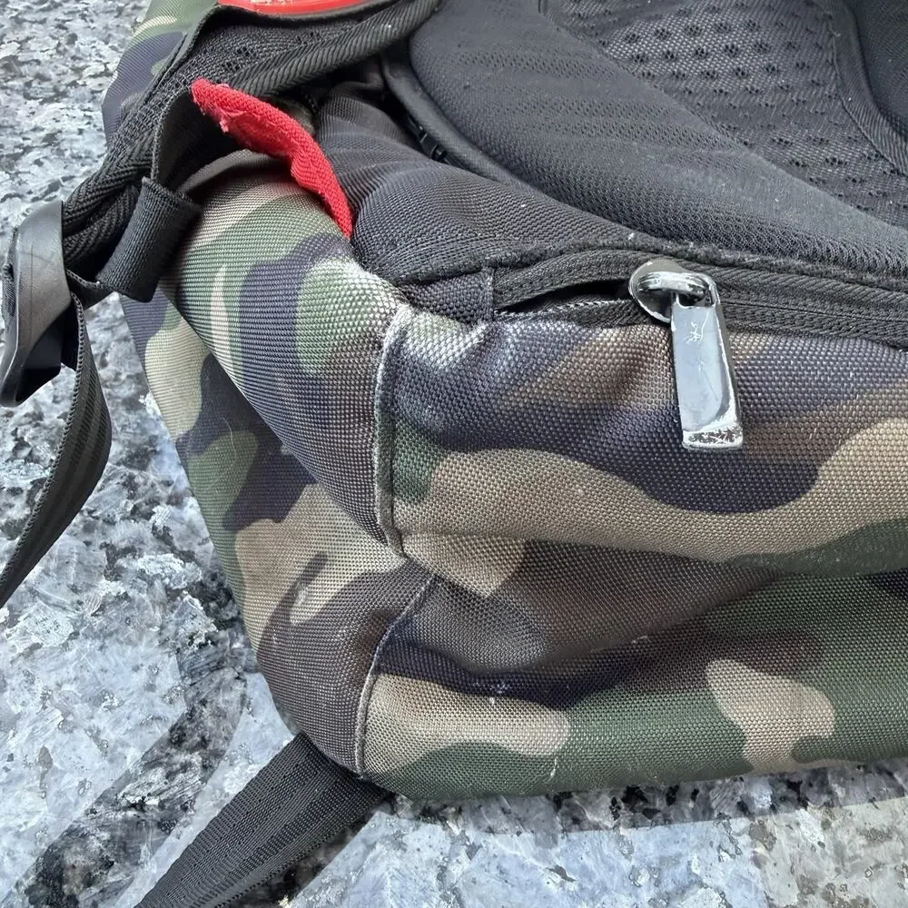 Sprayground Camouflage Backpack with Peace Sign Patch